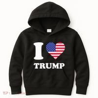 Usa Flags Heart I Love Trump Kids Hoodie thumb 0