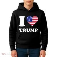 Usa Flags Heart I Love Trump Kids Hoodie thumb 4