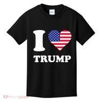 Usa Flags Heart I Love Trump Kids T-Shirt thumb 0