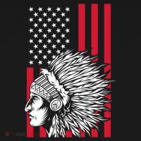 Us Flag Headdress Indians Pride Patriotic Native American Gift T-Shirt thumb 7