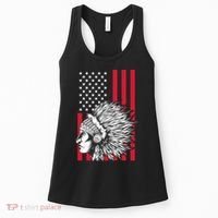 Us Flag Headdress Indians Pride Patriotic Native American Gift Women's Tank Top thumb 0