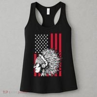 Us Flag Headdress Indians Pride Patriotic Native American Gift Women's Tank Top thumb 3