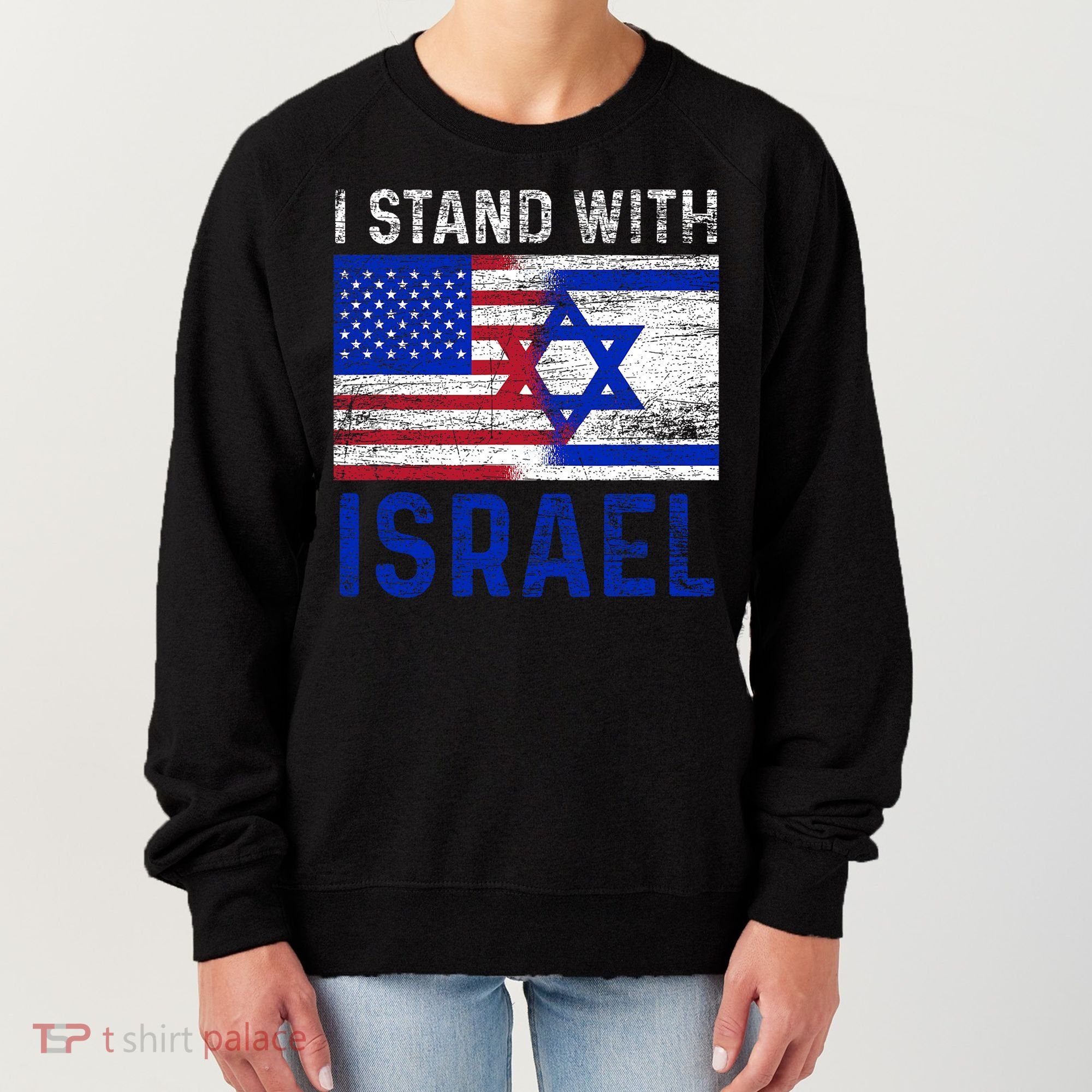 Us Flag I Stand With Israel Women's Sweatshirt