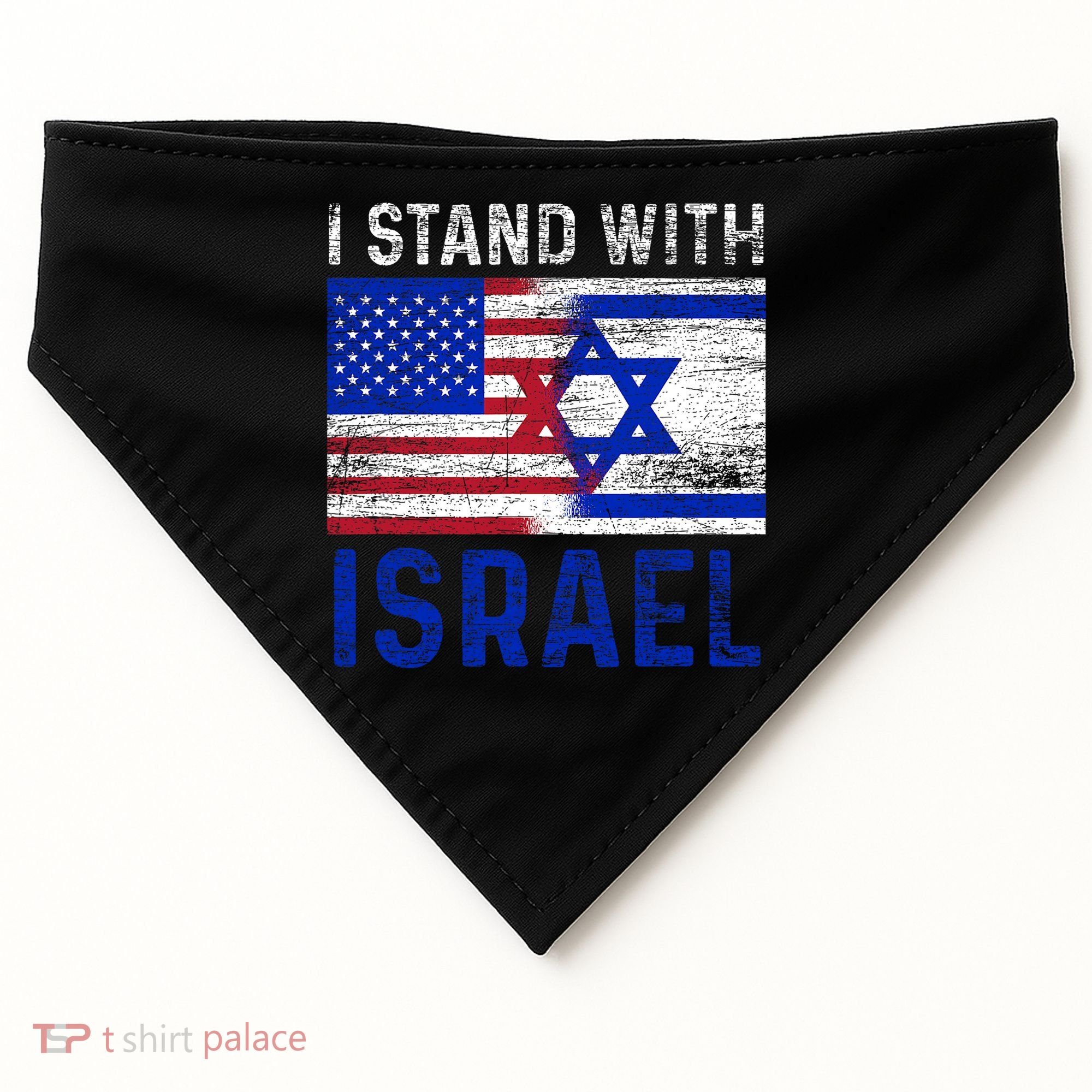 Us Flag I Stand With Israel USA-Made Doggie Bandana