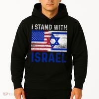 Us Flag I Stand With Israel Hoodie thumb 2