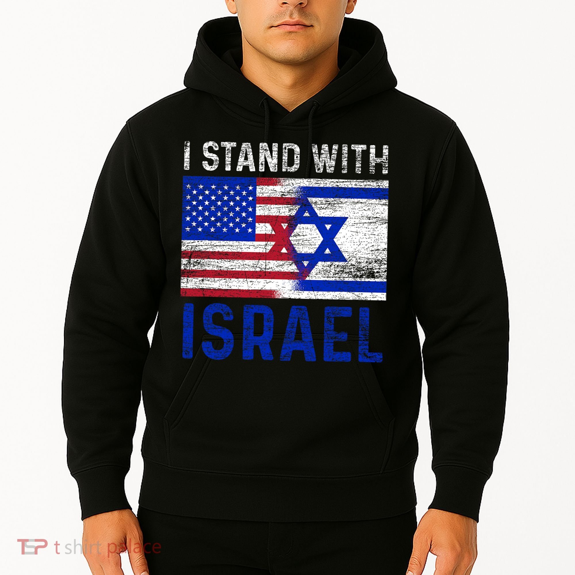 Us Flag I Stand With Israel Hoodie