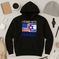 Us Flag I Stand With Israel Hoodie thumb 3