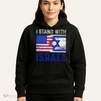 Us Flag I Stand With Israel Hoodie thumb 5