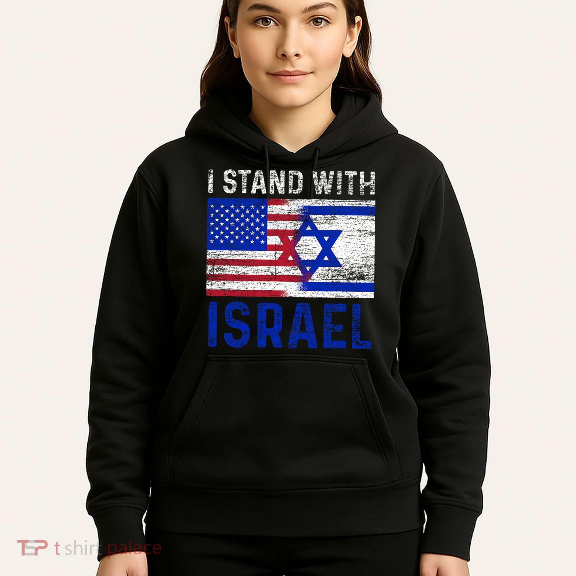 Us Flag I Stand With Israel Hoodie