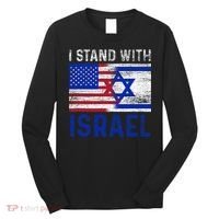 Us Flag I Stand With Israel Long Sleeve Shirt thumb 0