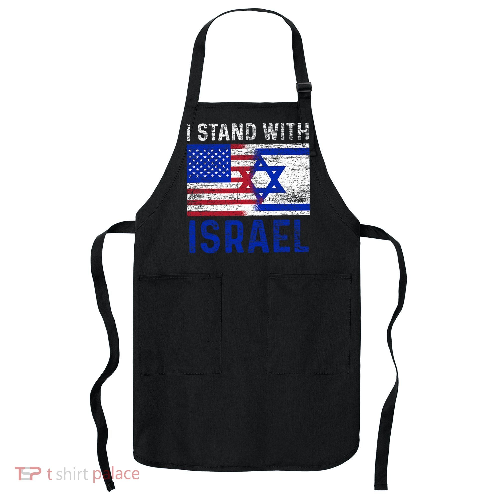 Us Flag I Stand With Israel Apron