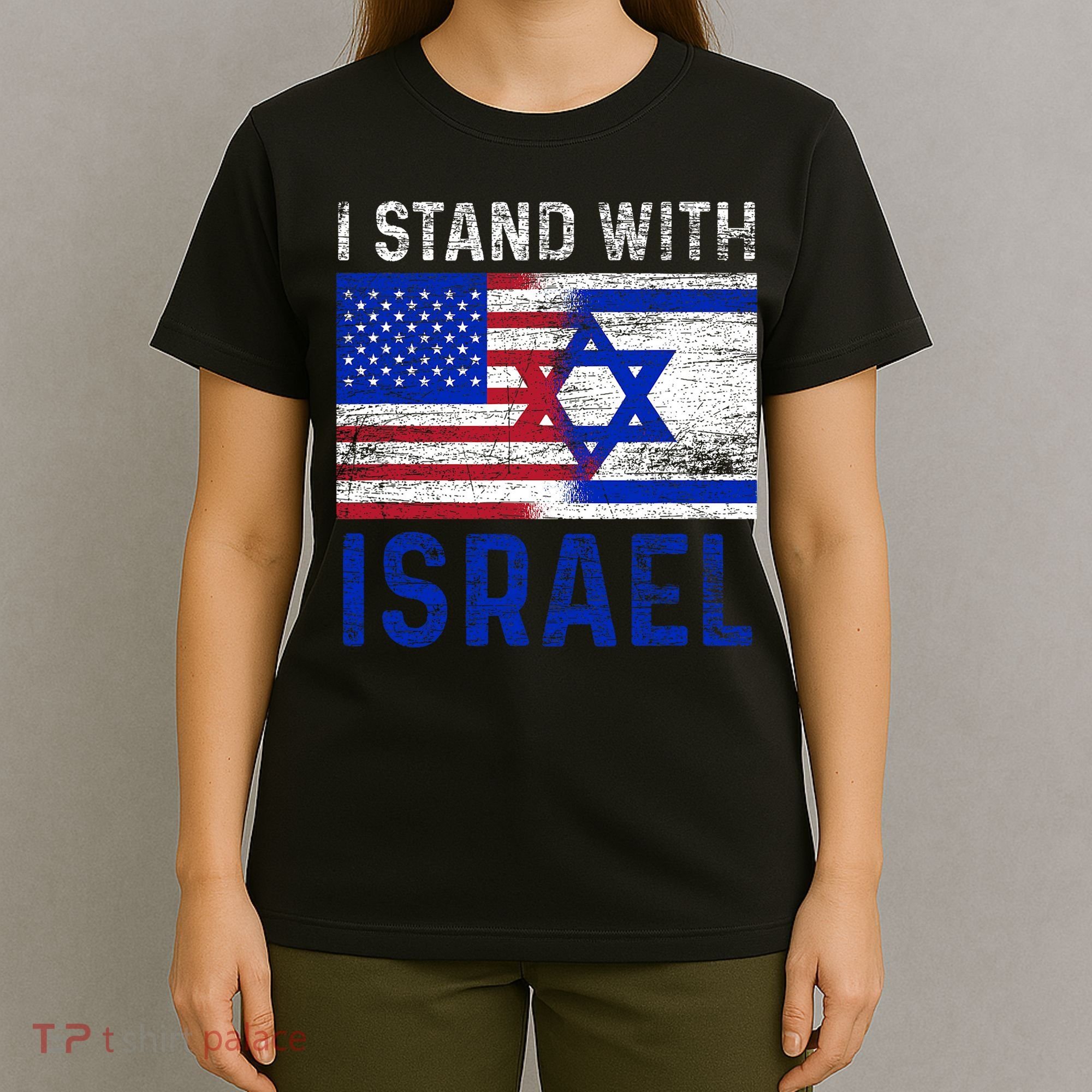Us Flag I Stand With Israel T-Shirt