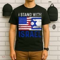 Us Flag I Stand With Israel T-Shirt thumb 6