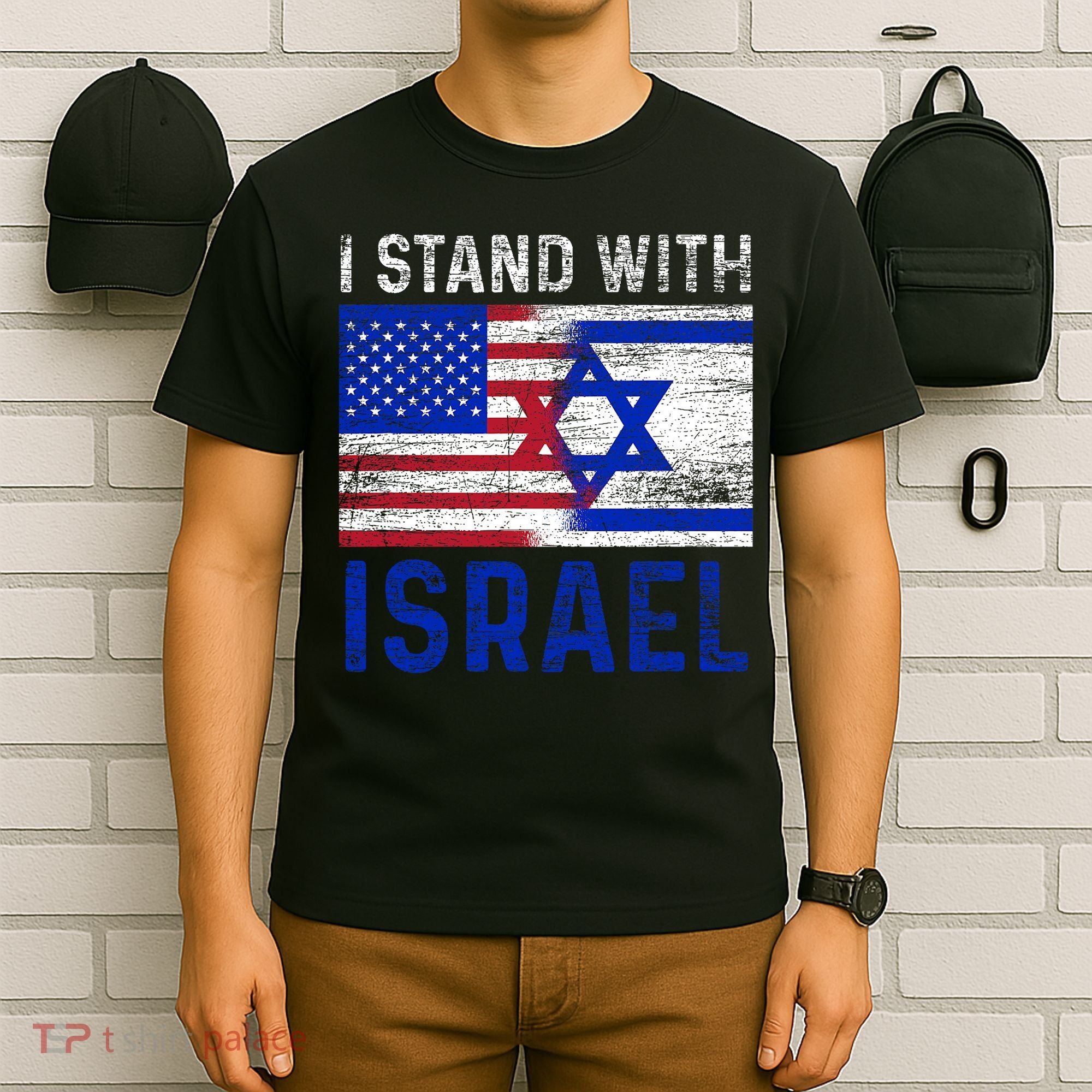 Us Flag I Stand With Israel T-Shirt