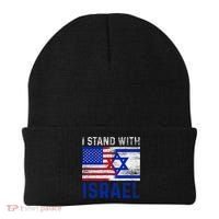 Us Flag I Stand With Israel Beanie thumb 0