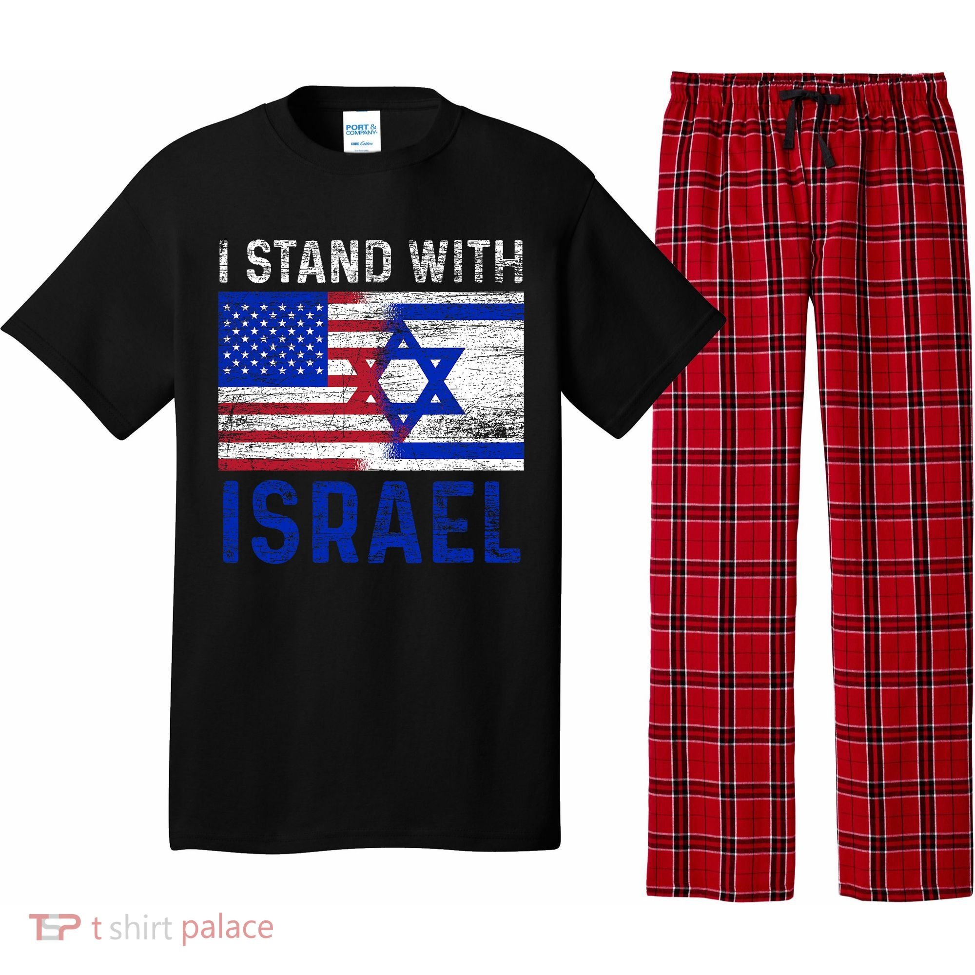 Us Flag I Stand With Israel Pajama Set