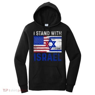 Us Flag I Stand With Israel Women's Hoodie