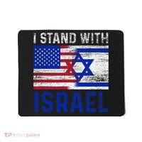 Us Flag I Stand With Israel Mousepad thumb 0