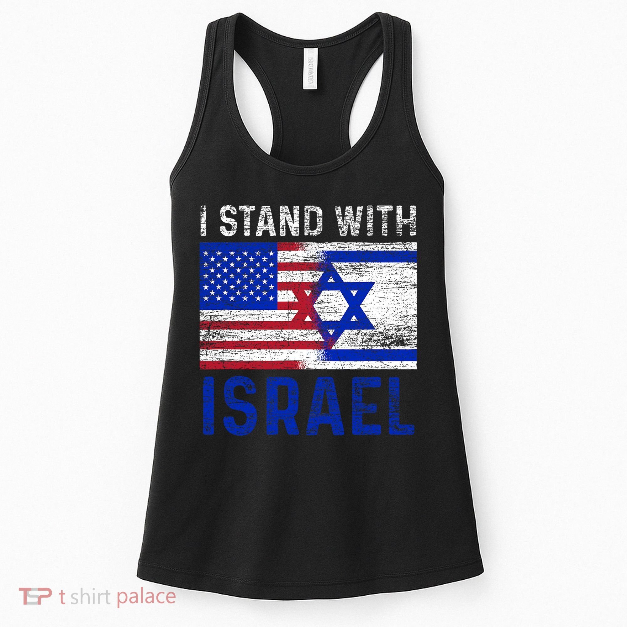 Us Flag I Stand With Israel Women's Tank Top