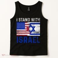 Us Flag I Stand With Israel Tank Top thumb 2