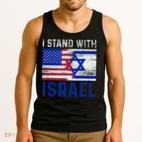Us Flag I Stand With Israel Tank Top thumb 3