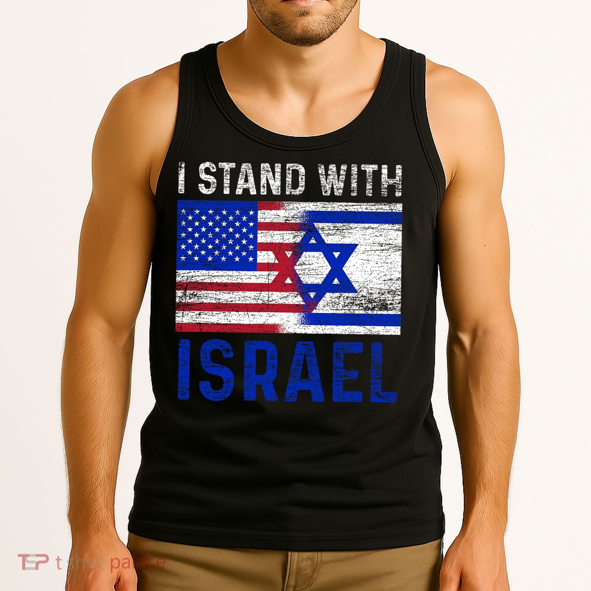 Us Flag I Stand With Israel Tank Top