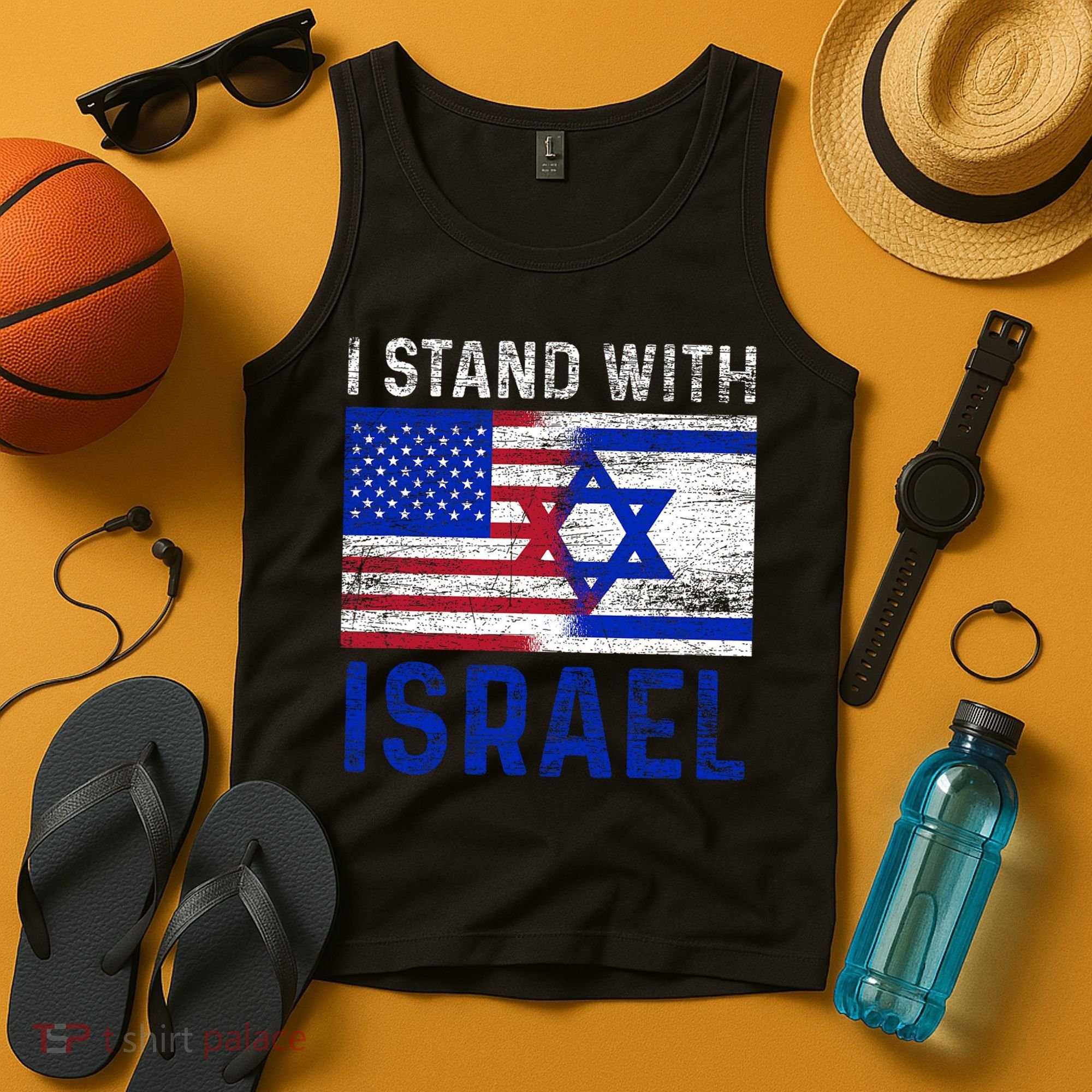 Us Flag I Stand With Israel Tank Top