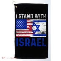 Us Flag I Stand With Israel Golf Towel thumb 0