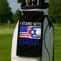 Us Flag I Stand With Israel Golf Towel thumb 2