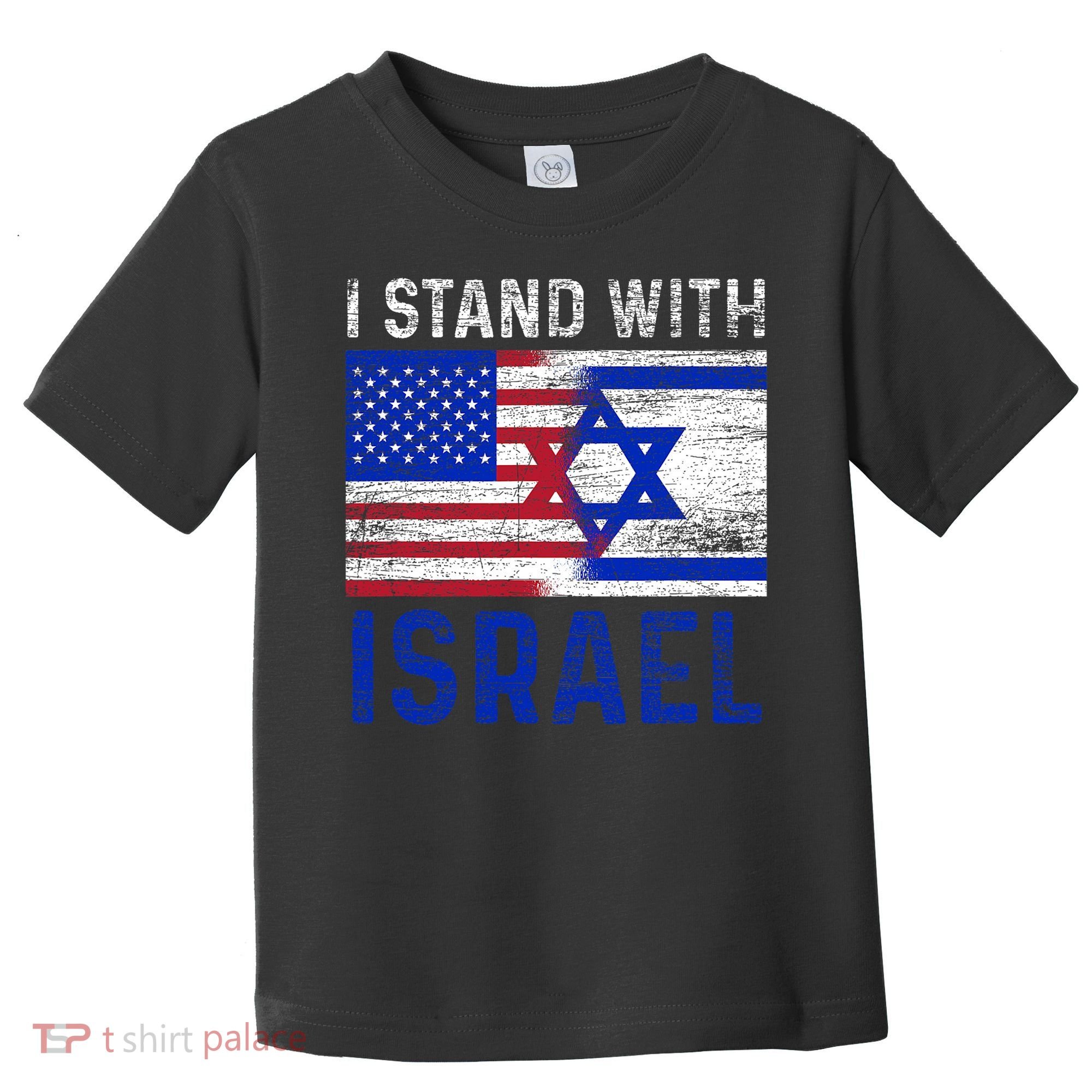 Us Flag I Stand With Israel Toddler T-Shirt