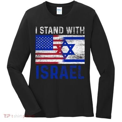 Us Flag I Stand With Israel Women's Long Sleeve Shirt