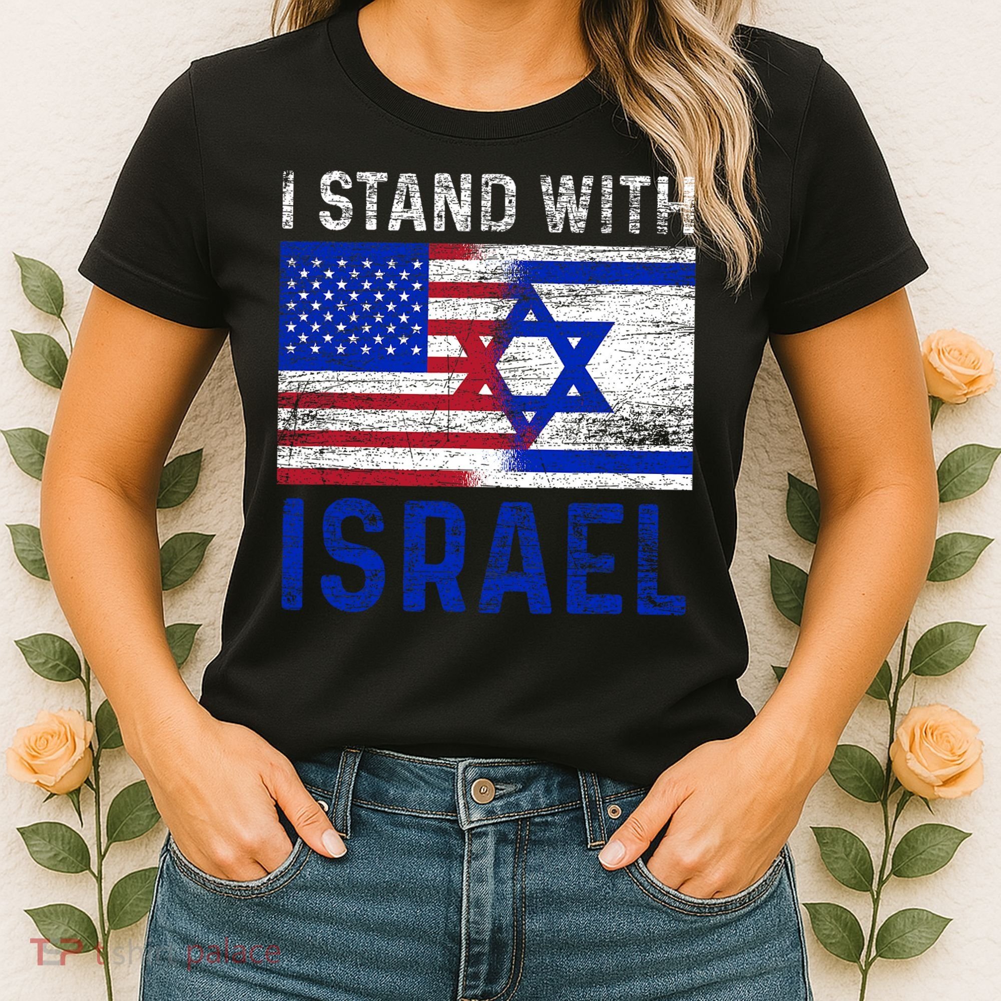 Us Flag I Stand With Israel Women's T-Shirt