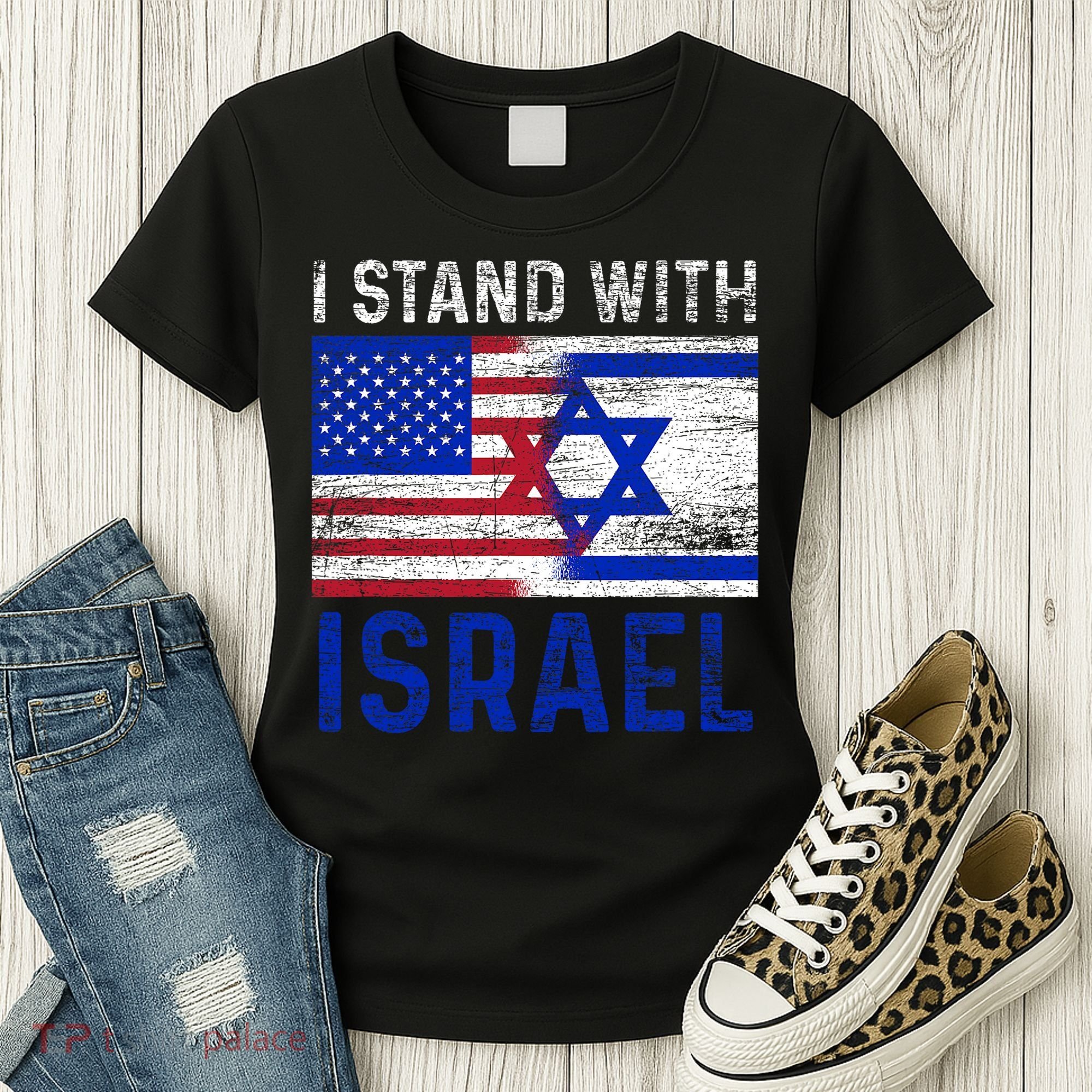 Us Flag I Stand With Israel Women's T-Shirt