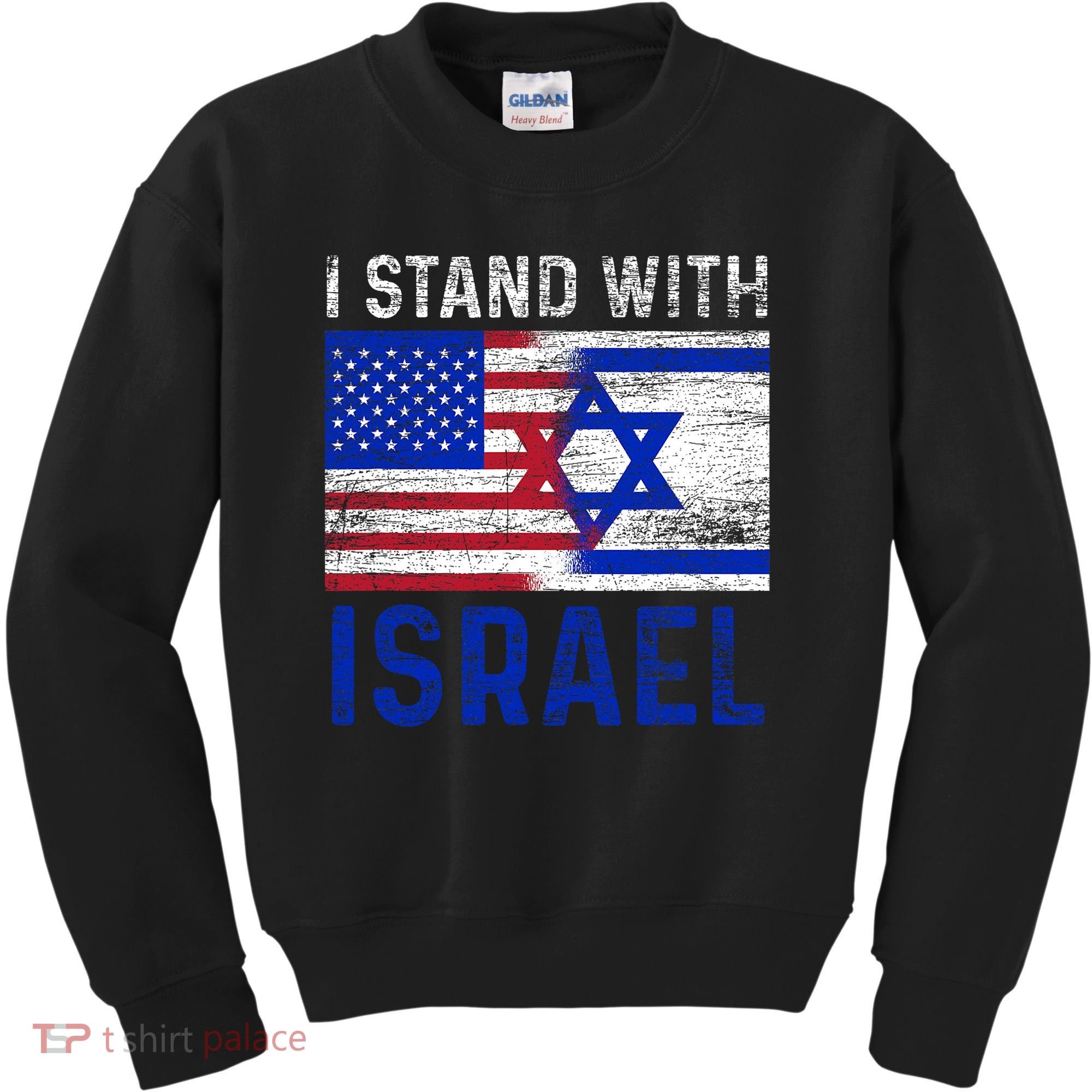 Us Flag I Stand With Israel Kids Sweatshirt