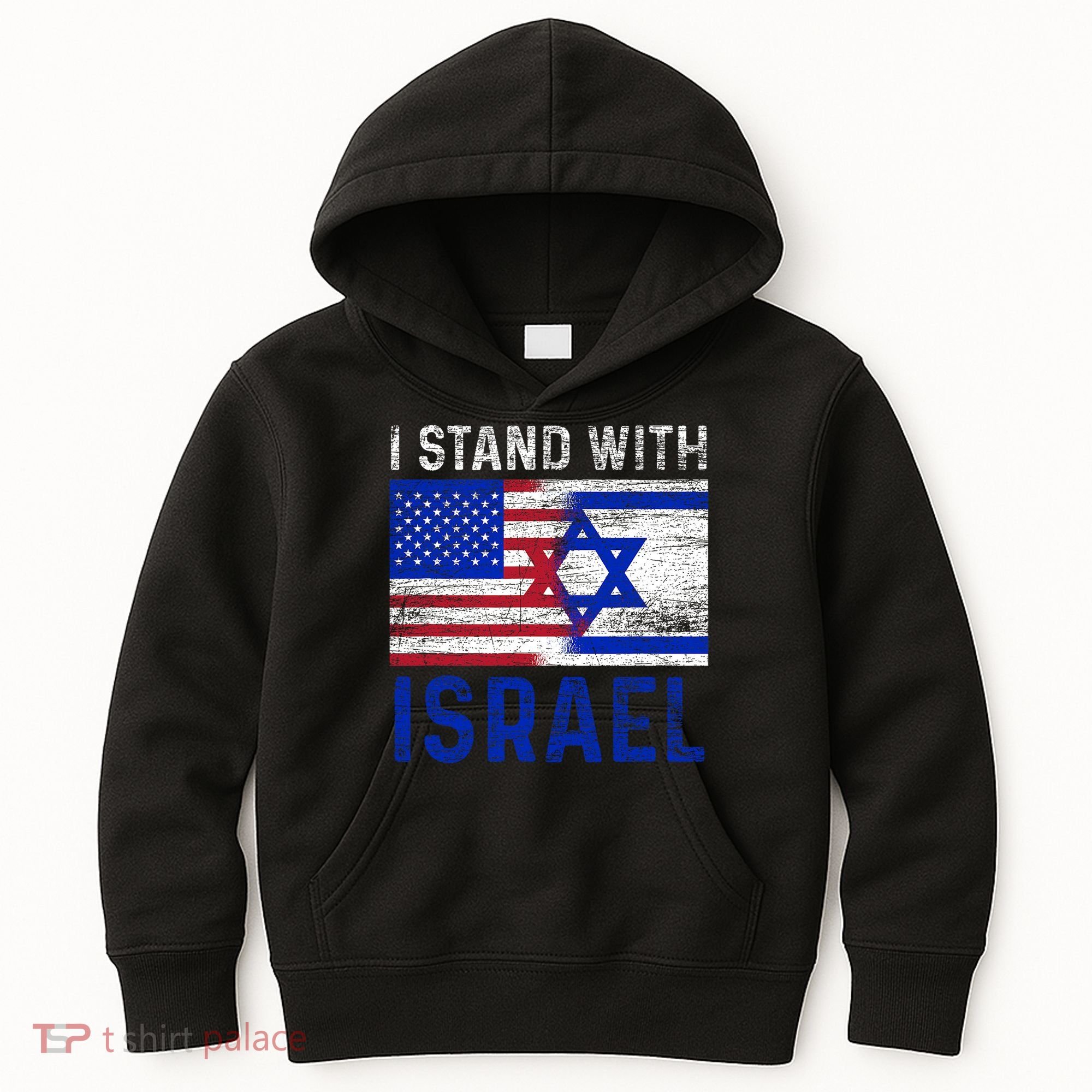 Us Flag I Stand With Israel Kids Hoodie