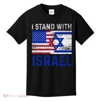 Us Flag I Stand With Israel Kids T-Shirt thumb 0