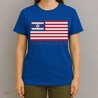 Us Flag Israeli Flag I Stand With Israel Gift T-Shirt thumb 4