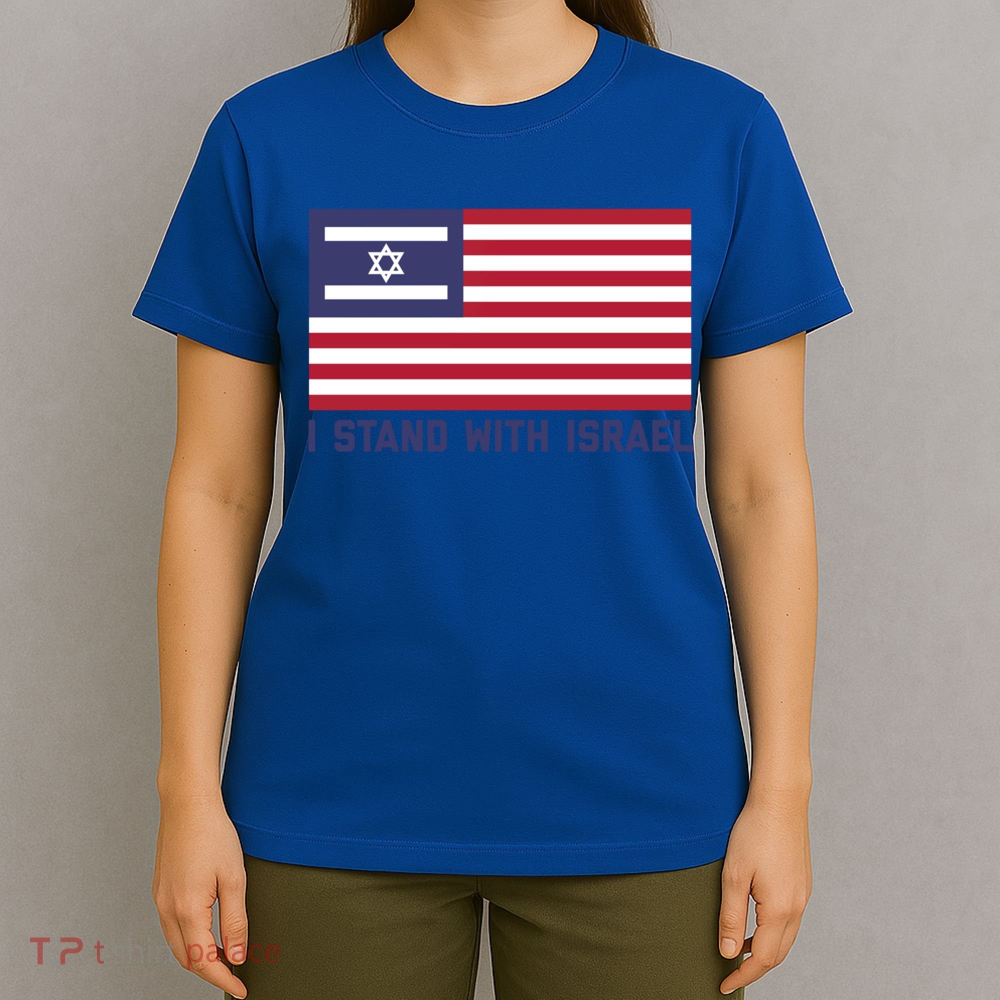 Us Flag Israeli Flag I Stand With Israel Gift T-Shirt