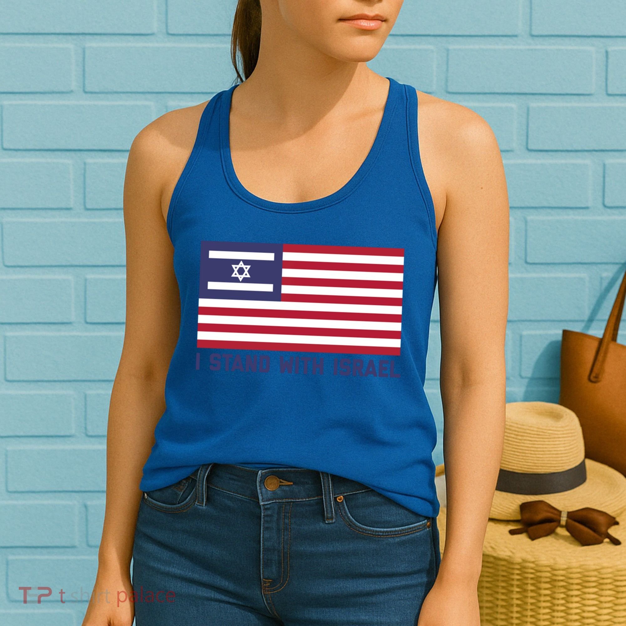 Us Flag Israeli Flag I Stand With Israel Gift Women's Tank Top
