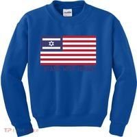 Us Flag Israeli Flag I Stand With Israel Gift Kids Sweatshirt thumb 0