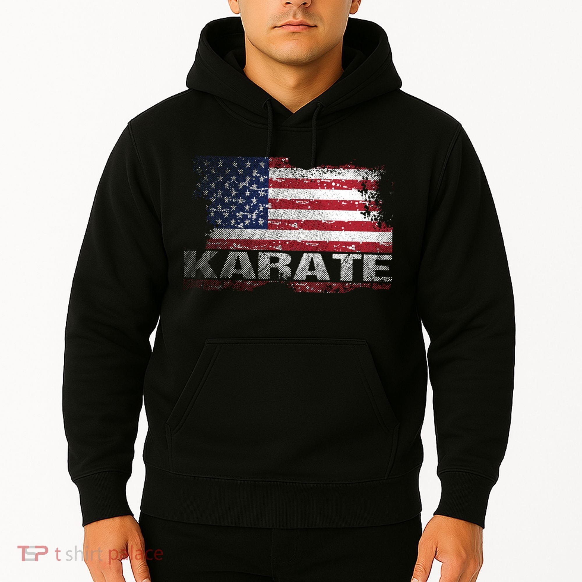 Usa Flag Karate Arts Gift Hoodie