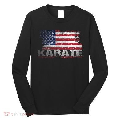 Usa Flag Karate Arts Gift Long Sleeve Shirt