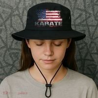 Usa Flag Karate Arts Gift Bucket Hat thumb 3