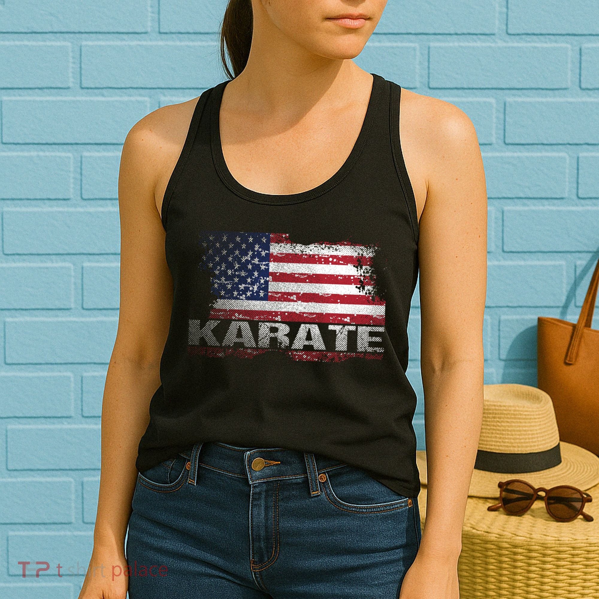 Usa Flag Karate Arts Gift Women's Tank Top