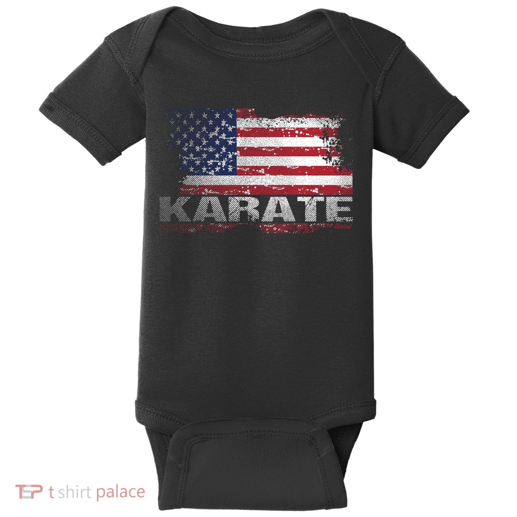 Usa Flag Karate Arts Gift Baby Bodysuit