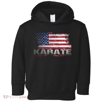 Usa Flag Karate Arts Gift Toddler Hoodie