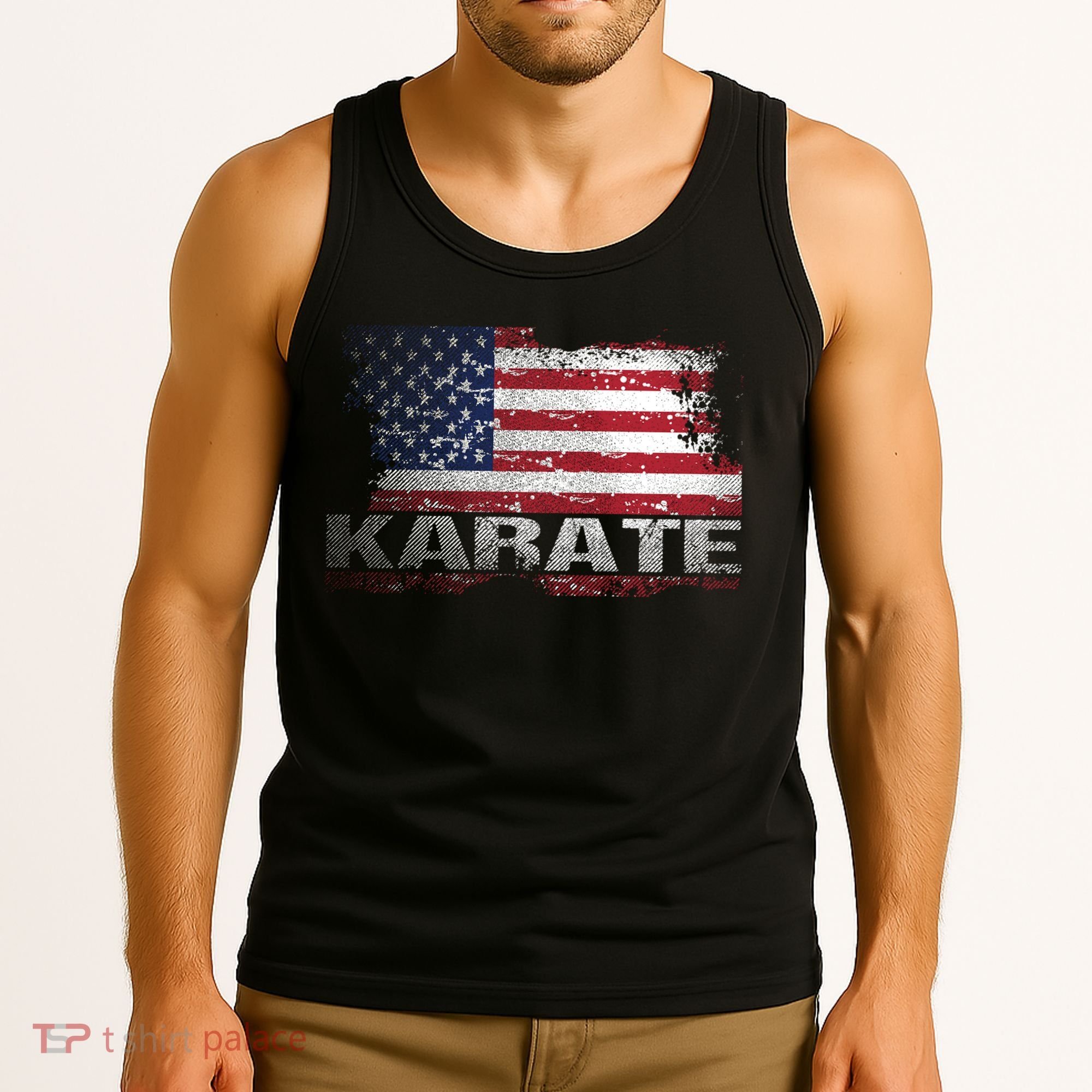 Usa Flag Karate Arts Gift Tank Top