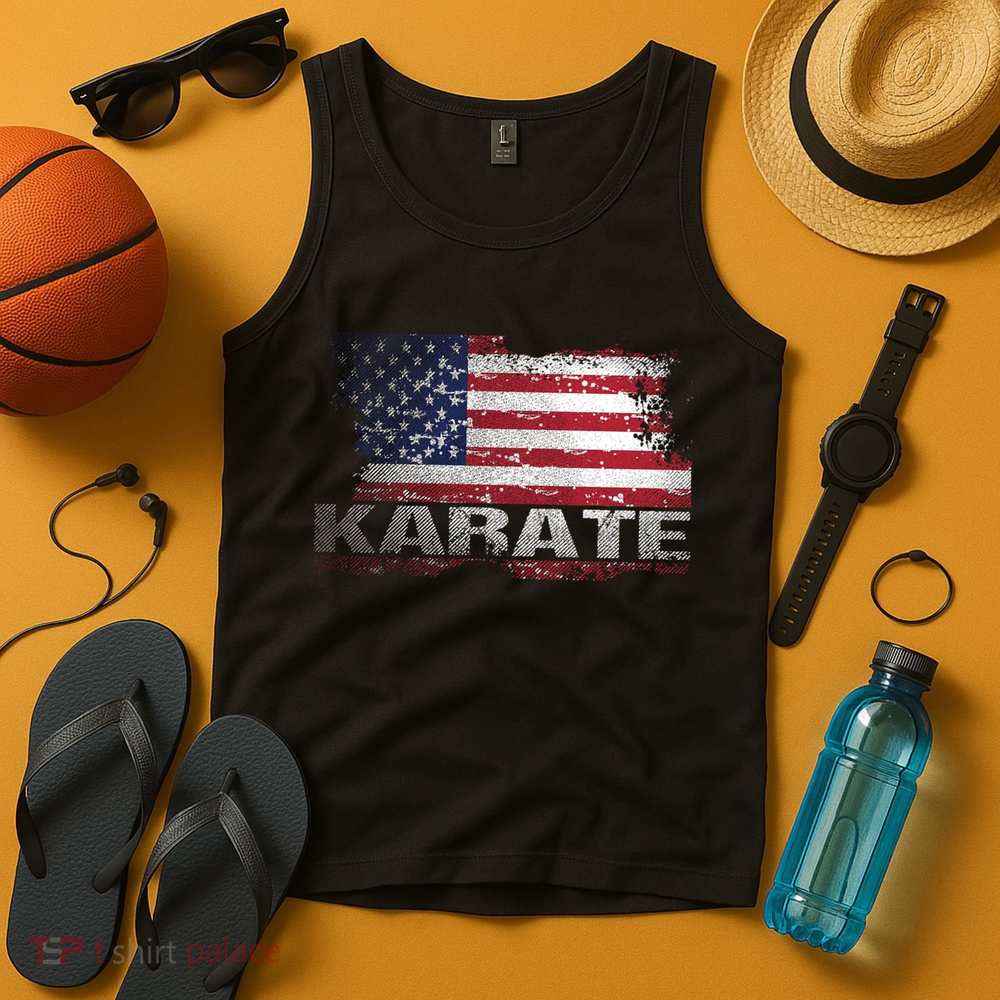 Usa Flag Karate Arts Gift Tank Top