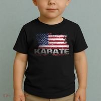 Usa Flag Karate Arts Gift Toddler T-Shirt thumb 2