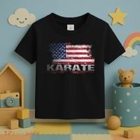 Usa Flag Karate Arts Gift Toddler T-Shirt thumb 3